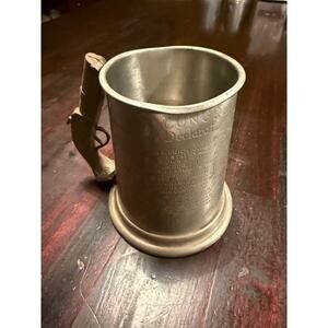 Vintage Leonard Pewter Flintlock Pistol Handle Tankard - Glass Bottom